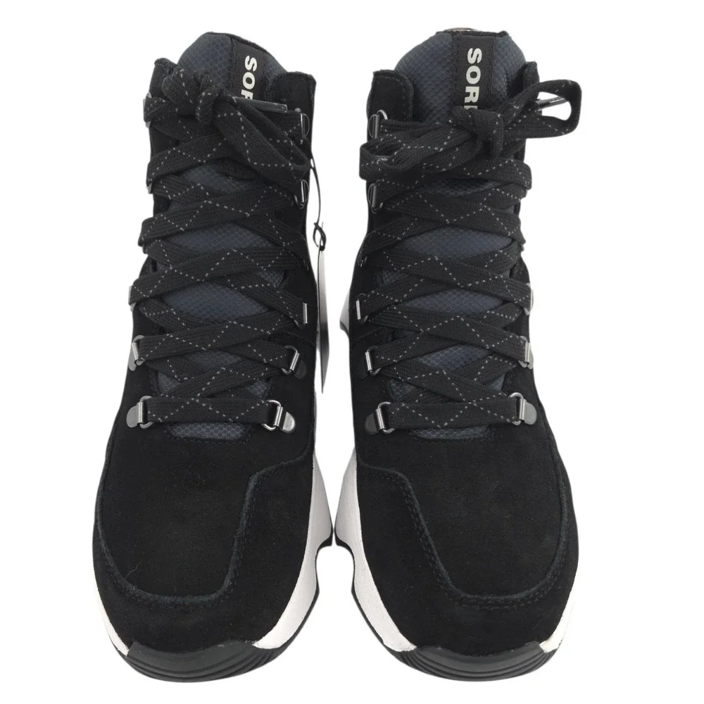Sorel Kinetic Impact Conquest Plus Boots Women 8 Black White Waterproof Snow NEW